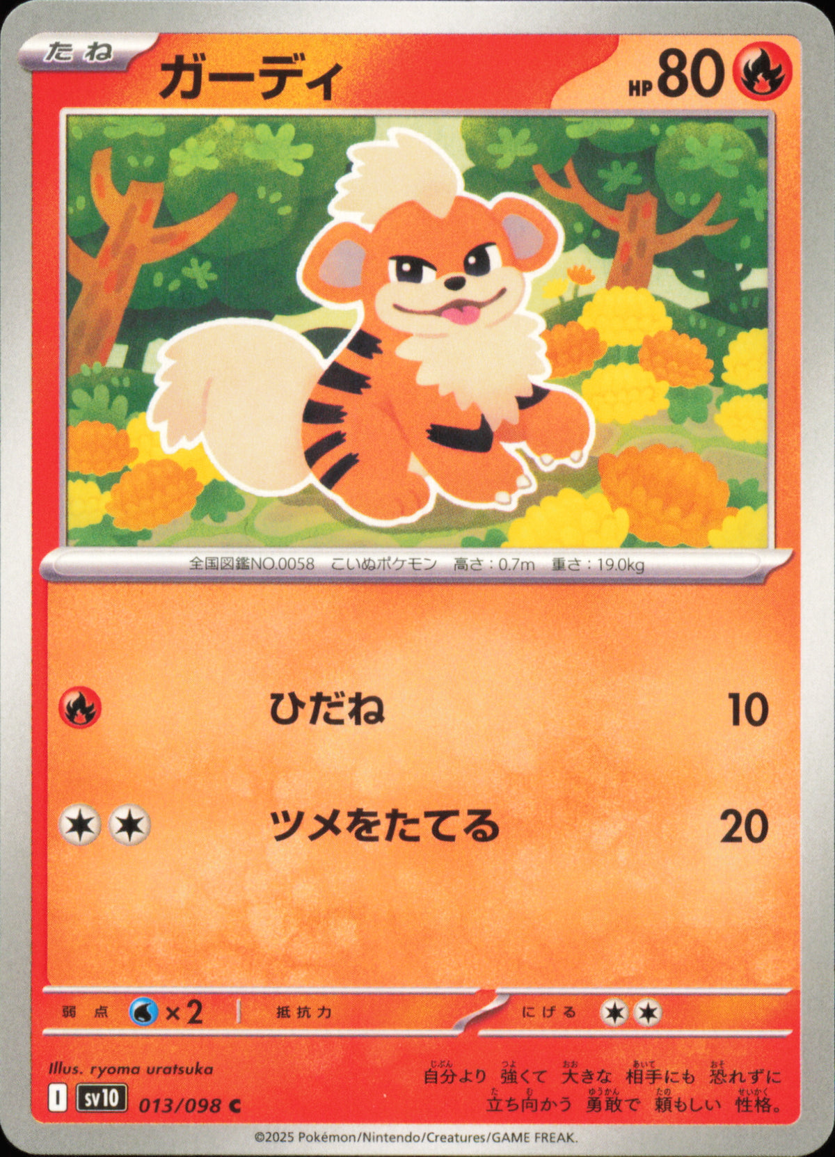 Growlithe 013/098 – The Glory of Team Rocket SV10 – front